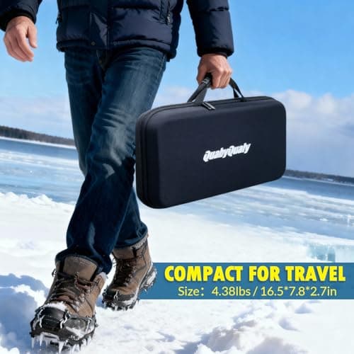 QualyQualy Ice Fishing Rod and Reel Combo, 28'' Ice Fishing Rod Set with Inline Reels Ice Cleat Jig Heads and Fishing Line Ice Fishing Gear Ice Fishing Jig Line (28‘‘ Fishing Combo-2 Packs) - Thumbnail 5
