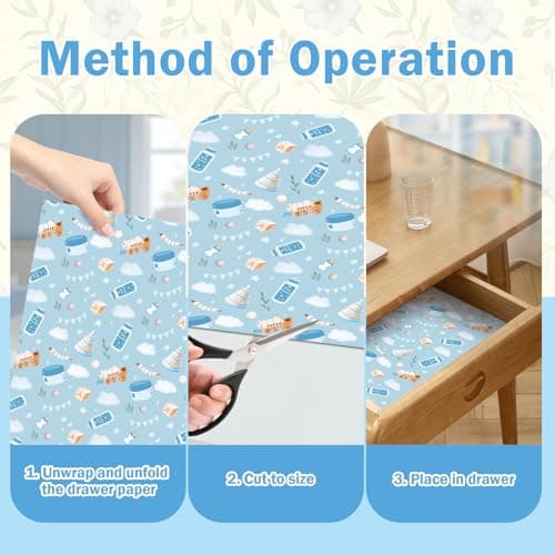 SCENTORINI Scented Drawer Liners for Dresser,6 Linen + 6 Baby Powder Scent Drawer Paper Liners, Paper Sheets Liner 14.3x19.5 Inch, for Fragrant Home Shelf Closet Bedroom Drawer - Thumbnail 5