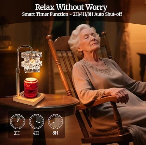 Alpharan Candle Warmer Lamp with Timer - Electric Wax Warmer for Home Desk Decor, Birthday Gifts for Women Mom Men, House Warming Gifts New Home Kitchen Office Dorm - Thumbnail 5