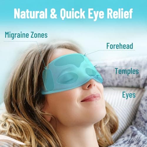 ATreebay 3D Gel Cooling Eye Mask, Weighted Eye mask for Sleeping, 3D Contoured Cup No Pressure Night Blindfold Sleep Mask, Ice Cold Pack Eyes Cold Compress for Puffy Eyes, Dark Circle, Light Blue - Thumbnail 4