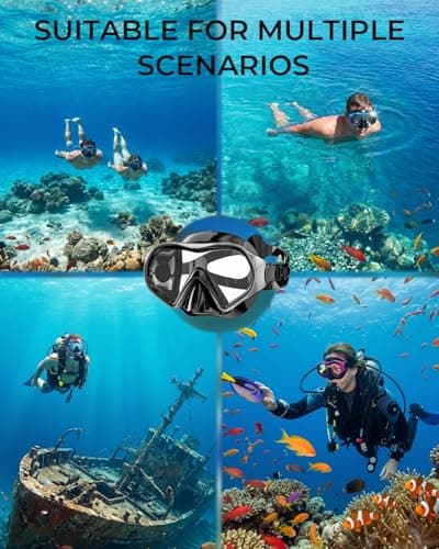 Aegend Snorkel Mask 2Pack for Adults Youth– Anti-Leaking Swim Goggles 180° Panoramic Clear View Anti-Fog Scuba Diving Mask with 1S Underwater Adjustment, Soft Liquid Silicone & No Hair Pulling - Thumbnail 6