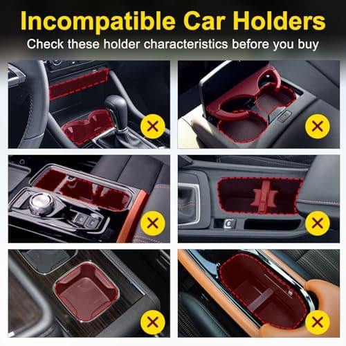 Cup Holder Expander (Adjustable Holder & Base, Auto-Fit Hold, One Button Open), Car Cup Holder Expander for Yeti, Hydro Flask, Nalgene, Owala, Bottles in 2.6"- 4.8" (1 Pack) - Thumbnail 2