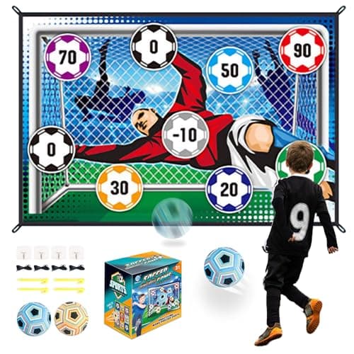 Anehono Soccer Ball Game Mat Set, Sticky Soccer Ball Indoor Target Toss Party Game, Sports Toys and Gift for Kids Boys Girls for 3 4 5 6 7 8 Year Old Boy Toys Birthday - Image 1