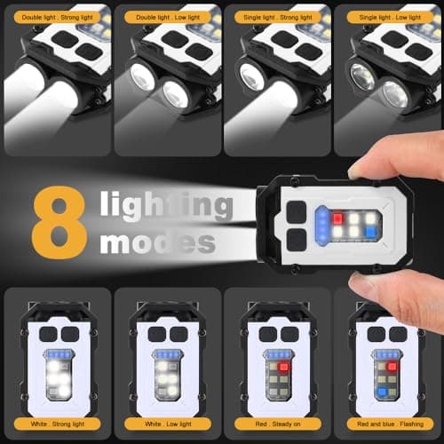 Mini EDC Flashlight, Small Powerful Keychain Flashlight with Side searchlight, High Lumens 800lm, USB-C Rechargeable, keychain light with clip - 8 Mode, IPX4 Waterproof, for hiking, running, White - Thumbnail 4