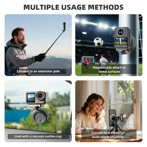 BRDRC Action 5 Pro Magnetic Stand Base, Quick Release Adapter Aluminum Alloy 360° Adjustable Mount for Osmo 360/4/3 Accessories, for MagSafe Phone Stand Desktop Holder with 1/4” Screw Hole - Thumbnail 5