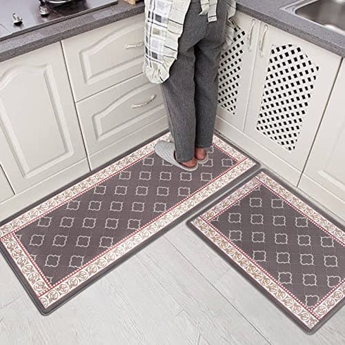 ROTTOGOON Kitchen Floor Mat Set of 2, Cushioned Anti Fatigue Kitchen Mat 20"x32"+20"x59", Non-Slip Waterproof Kitchen Rug, Premium PVC Comfort Kitchen Mats and Rugs for Kitchen, Office, Home, Laundry - Thumbnail 6