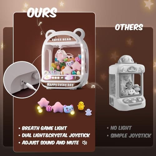 Skirfy Claws Machines for Kids,Unicorns Toys for Girls Age 6+,Mini Vending Machines with Squishyes Fidgets Toys,Candy Dispenser Machines,Claws Game, New Years Birthday Gifts - Thumbnail 4