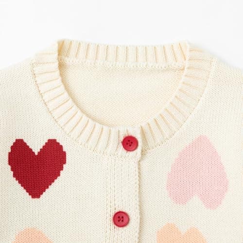 Simplee kids Baby Cardigan Cable Knit Toddler Cardigan Long Sleeve Fall Winter Open Front Knit Sweaters (Heart) - Thumbnail 5