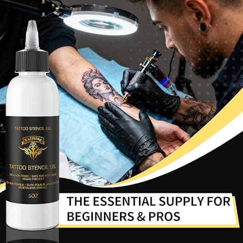Tattoo Stencil Transfer Gel, 2PCS 5oz/Bottle Professional Tattoo Application Solution for Machine Stencils Paper, Stencil Stuff for Beginners Artists Tattooing Supplies, Clear & Long-Lasting (white) - Thumbnail 6