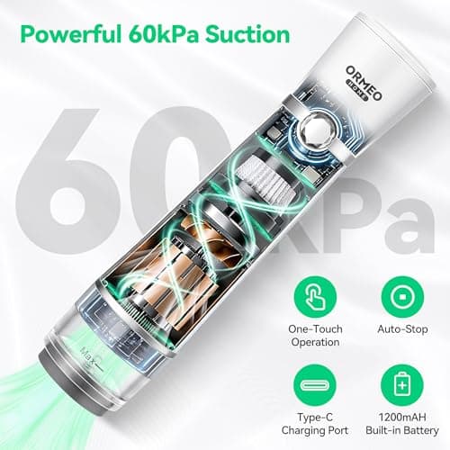 Compact Vacuum Sealer for Food, ORMEO HOME Powerful Handheld Vacuum Sealer Machine, Seal Meal Saver, Portable Food Sealer (Vacuum Sealer Machine + 30 Reusable Vacuum Bags) - Thumbnail 3