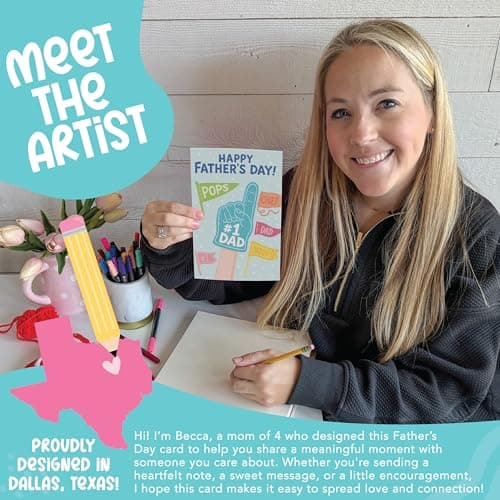 Hadley Designs Happy Father's Day Card from Son or Daughter - Fathers Day Cards from Kids, Fathers Day Card for Son Husband Brother Uncle Son-in-law or Father-in Law - Thumbnail 2