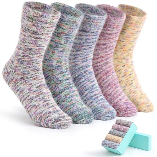 SISOSOCK 5 Pairs Fuzzy Soft Cozy Comfortable Socks for Women, Casual Sleep Comfy Socks, Perfect Warm Winter Gifts for Women - Image 1