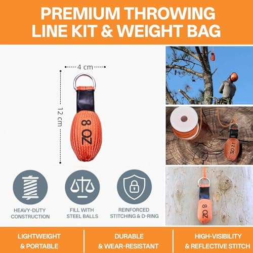 CIVIGARD Arborist Throw Weight Bag for Tree Climbing, Durable Nylon Multi Outdoor Throw Bag for Tree Work, Tear-Resistant for Sport Rock Spelunking Trimming Camping（8OZ） - Thumbnail 4