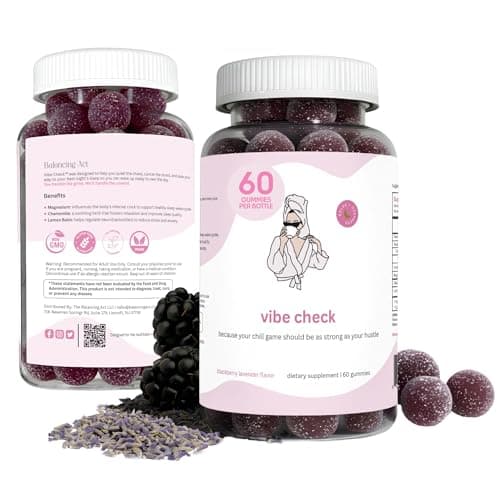 Balancing Act - Vibe Check Magnesium Gummies for Women – Melatonin-Free Calm & Relaxation Support with Magnesium, Chamomile & Lemon Balm – BlackBerry Lavender – 60 Count (30-Day Supply) - Image 1