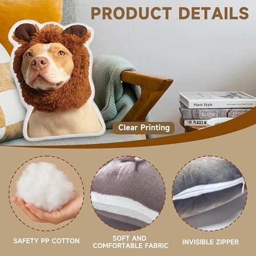 bccpnl Custom Pet & Person Pillow with Photo – Personalized Dog, Cat & Funny Couple Photos, Room Decor, Boyfriend & Girlfriend, Soft Anime Body Decorative Pillow. - Thumbnail 5