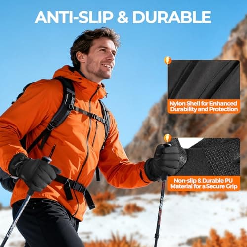 rivmount 3M Warm Winter Gloves, Cold Weather for Men Women, Thermal Touchscreen Anti-Slip Windproof, for Cycling Running Working Hiking Skiing Daily Life Outdoor Activities - Thumbnail 4