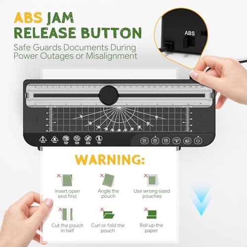 9-Inch Laminator Machine,Thermal Lamination with 40 Sheets, A4 Laminating Machine with ABS Jam-Release,Cold & Thermal,Built-in Paper Cutter & Corner Rounder aminator Kit for Home,Class,Office - Thumbnail 5