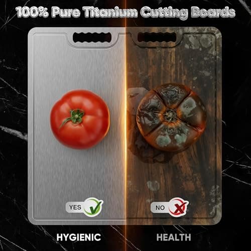Titanium Cutting Board,100% Pure Titanium Cutting Boards for Kitchen, 2025 New Double Sided Food-Grade Chopping Board for Cutting Meat Vegetable Fruit-Small(11.5x8in) - Thumbnail 6