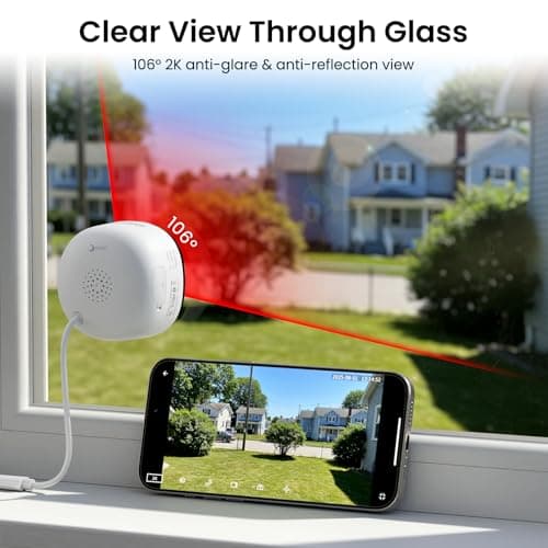 INFIYA 2K No Drill Window Camera-2 Pack 2.4Ghz & 5Ghz WiFi Dome Cameras for Home Security for Indoor & Outdoor Monitoring, Color Night Vision, Human Detection, 24/7 Recording, Ideal for Apartment, K1 - Thumbnail 3