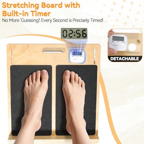 15.7x20 Inches Anti-Slip Slant Boards for Exercise, Adjustable Wooden Slant Board for Calf Stretching with Stretch Strap, for Leg, Knees, Heel, Ankle,Stretching, Plantar Fasciitis (220 LBS Capacity) - Thumbnail 5
