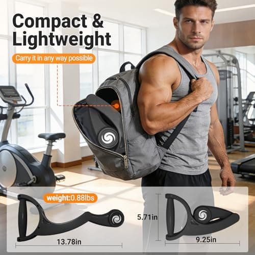 SOHIDAS Arm Workout for Men and Women Weighted Ropeless Battle Rope for Home Gym Arm Trainer Workout Fitness Equipment 360° Hand-Crank Forearm Trainer for Full-Body HIIT, Low-Impact Aerobic Training - Thumbnail 2