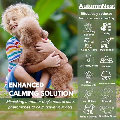 Dog Calming Pheromone Diffuser Kit with Timer – 2 Plug-Ins + 4 Refills – Smart 4-Level Timing Calming Aid – Stress Relief for Dogs – Help with Anxiety, Barking, Fighting, Thunder, Travel, Vet Visits - Thumbnail 5