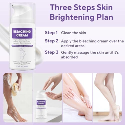 Skin Bleaching Cream, Dark Spot Remover for Face and Body, Hyperpigmentation Relief, Skin Lightening Cream with Vitamin C for Intimate Areas, Underarms, Knees, Elbows & Bikini Line, 3.38fl.oz - Thumbnail 6