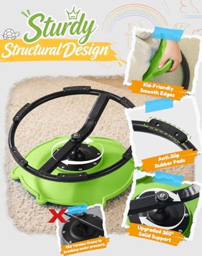 Turtle Spinning Chair for Autistic Kids – Sensory Spinning Toy, Spin Chair for Kids Autism, Sensory Swivel Seat for Balance, Coordination, Focus & ADHD Support, Autism Sensory Products (Green) - Thumbnail 2