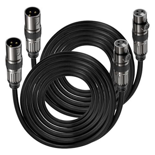 Caiord XLR Microphone Cables, 2 Pack 15 Feet Oxygen-Free Copper 3-Pin Male to Female Microphone Cable for Speaker, PA System, Podcast Audio Mixer, Studio Monitors, Audio Recording and More - Image 1