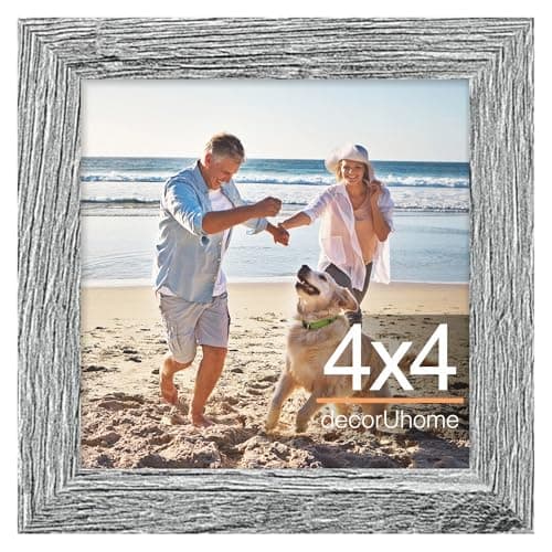 decorUhome 4x4 Picture Frame, Display Pictures 4x4, Wall & Tabletop Display Photo Frame, Grey, 1 Pack - Image 1