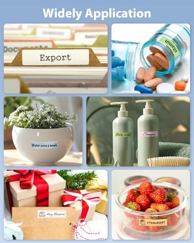 NDYIN Label Maker Machine with Tape, N12 Portable Bluetooth Label Printer, Wireless Mini Label Makers Thermal Sticker with Multiple Templates for Home, Kitchen, School, Office Organization, White - Thumbnail 4