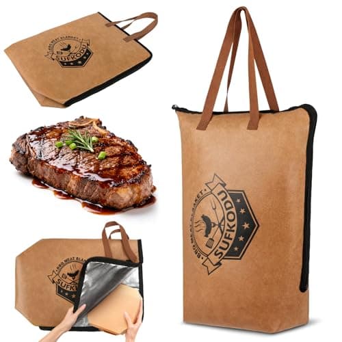 Sufkodu 21in Insulated BBQ Blanket for Resting Meat, Heavy-Duty Meat Resting Bag with Wide Mouth for Briskets, Pork, Turkey, Moisture Retention - Smoker Accessories, BBQ Gifts for Men - Image 1