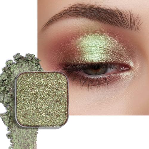 Fillwie Duochrome Chameleon Eyeshadow, Gold to Purple Iridescent Shift, Cream to Powder High Pigment, Zero Fallout Metallic Shimmer, Long Wear Eye Makeup, Fits Magnetic Makeup Palettes (Forest Nymph)