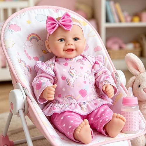 Milidool Reborn Baby Dolls - 17Inch Cute Realistic Baby Doll Poseable Smiling Real Life Baby Dolls with Complete Accessories for 3+ Years Old Gifts - Thumbnail 3