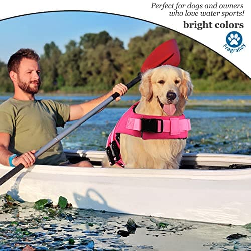 Fragralley Dog Life Jacket Shark, Dog Life Vest Adjustable Ripstop, Puppy Swimming Safety Vest with Superior Buoyancy & Rescue Handle for Small Medium Large Dogs, Swim, Pool, Beach, Boating - Thumbnail 3