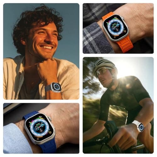 Magnetic watchband Compatible with Apple Watch Ultra 3/2/1 Band 49mm 46mm 45mm 44mm 42mm Sport Silicone Replacement Wristband Strong Magnet link for iWatch Series 11/10/9/8/7/6/5/4/3/2/1 SE 3/2/1,Starlight - Thumbnail 6