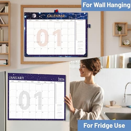 MINICAGIE Desk Calendar 2026-2027 Jan 2026-Dec 2027 Leather 17x12 Desk Top Calendar with Plastic Cover & To-Do Lists Large Desktop 2026 Office Wall Calendar for Office School Home, Women Men Gift, Blue - Thumbnail 5