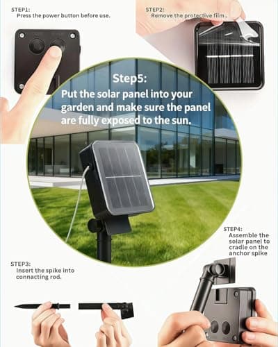 Solar Rope Lights, 33FT 100LED String Lights Outdoor, 8 Lighting Modes Solar Powered Rope Lights for Christmas Easter Party Holiday Tree Decoration, Warm White - Thumbnail 4