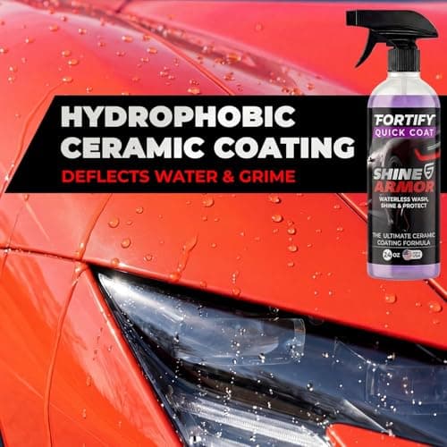 Car Wax Spray and Ceramic Coating for Cars - 3 in 1 Waterless Car Wash and Detailing - Quick Effect Coating Agent for Car - High Gloss Car Coating Spray, Shiny Car Stuff by Shine Armor - 8FlOz - Thumbnail 4