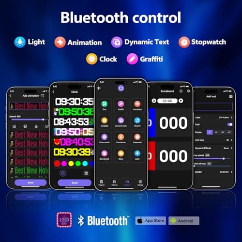 Large Programmable LED Sign, P10 Resolution Indoor Windows LED Signs, Bluetooth APP, for Business Bars Gaming Rooms Restaurants Festivals Cars (58"x 8") - Thumbnail 3