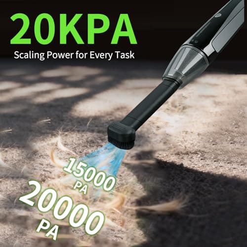 Car Vacuum, Handheld Vacuum Cordless 20000Pa Suction with 2 Suction Modes, 2-in-1 Portable Mini Car Vacuum Cleaner Cordless Vacuum Rechargeable Type-C Charge for Car, Office Desk, Keyboards（Black) - Thumbnail 3