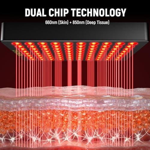 KOKOCL Red Light Therapy for Face and Body, 80 Dual Chip LEDs Lamp,High Power Red Near Infrared Light Therapy Panel, Remote-Controlled with 5 Speed (Wavelengths 660nm and 850nm) - Thumbnail 6