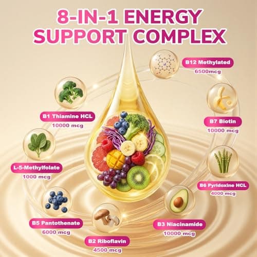 Newpie Vitamin B Complex Liquid Drops - B12 Methylcobalamin, B6, B1, Niacin & Folate, Biotin, Vitamin C, Choline, Inositol, CoQ10 & Taurine - Methylated Sublingual for Energy & Focus - Vegan, Organic - Thumbnail 4