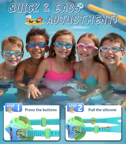 HIGAHY Swim Goggles for Kids 6-14, Anti-Fog UV Protection Clear Swimming Goggles, Leakproof Pool Swim Goggles for Boys Girls - Thumbnail 6