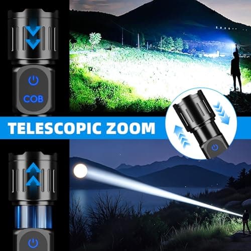 Dszuu Rechargeable LED Flashlight, Super Bright 99000 High Lumens Flash Light, 9 Modes Zoomable Flashlight with LCD Display, Waterproof Tactical Flashlights for Camping, Home Emergency - Thumbnail 4