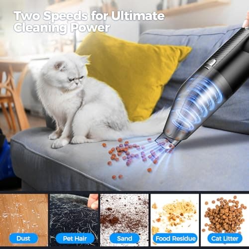Antaha Handheld Vacuum Cordless - Car Vacuum Cleaner with 11000Pa Powerful Suction,1.2lbs Lightweight, Type-C Charge, Multiple Accessories, Portable Hand Vacuum for Home, Pet and Car - Thumbnail 4