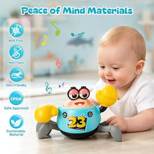 KETIEEE Crawling Crab Baby Toys 6-12 Months, Tummy Time Toys for Babies - Thumbnail 6