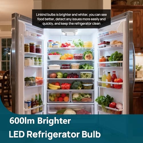 Linkind Led Refrigerator Light Bulbs, A15 Fridge Light Bulbs 40 Watts Equivalent Waterproof, 600LM Appliance Light Bulb 120V Non-dimmable 5W LED Bulbs for Freezer, E26 Base, Daylight 5000K, 3 Pack - Thumbnail 5