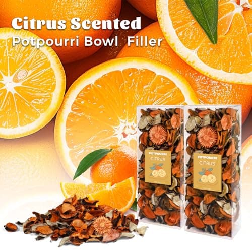 STRN Natural Dried Citrus Flower Sachets (2-Pack), Potpourri Vase Filler Long-Lasting Fragrance Potpourri Bags for Closet, Drawer, Car & Home, Reusable Scented Sachet Gift Set - Thumbnail 2