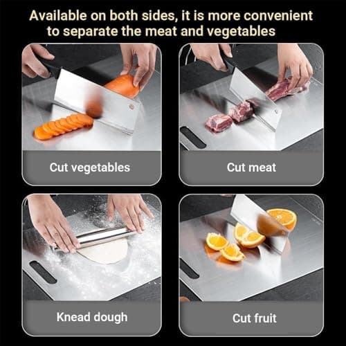 Titanium Cutting Board - 100% Pure Titanium Cutting Boards for Kitchen - Cutting Edge Hygiene & Durability, Home Cooking - Thumbnail 5